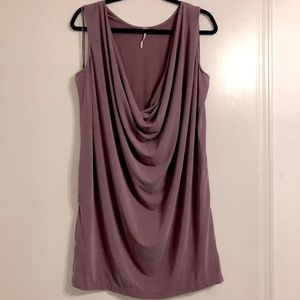 Free People Mauve Cowl Neck Mini Dress